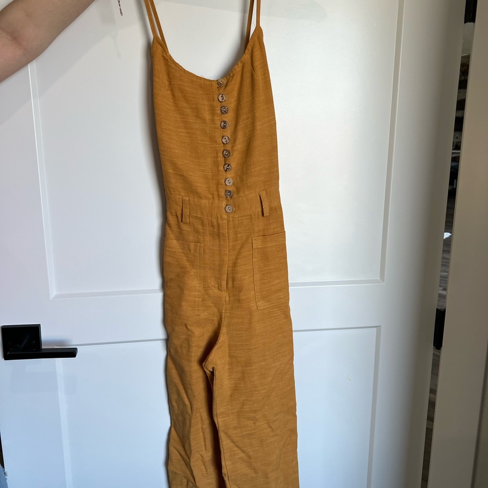 Skylar + Madison Mustard Button-Up Jumpsuit
